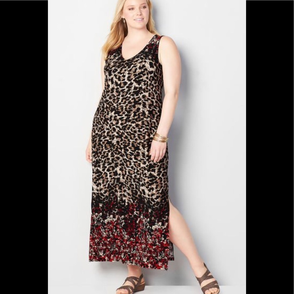 Leopard Rose Border Maxi